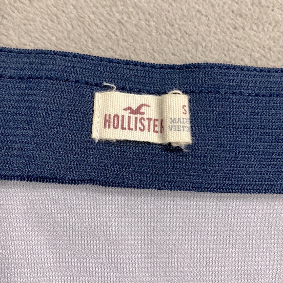 Hollister Elastic Waist Navy Blue White Zipped Pockets Women's Skirt Size Small! - Picture 3 of 8